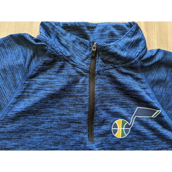 Utah Jazz Quarter Zip Blue Pullover NBA Mens Size Small - Picture 2 of 12